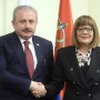 16 October 2019 National Assembly Speaker Maja Gojkovic and the Parliament Speaker of Turkey Mustafa Şentop